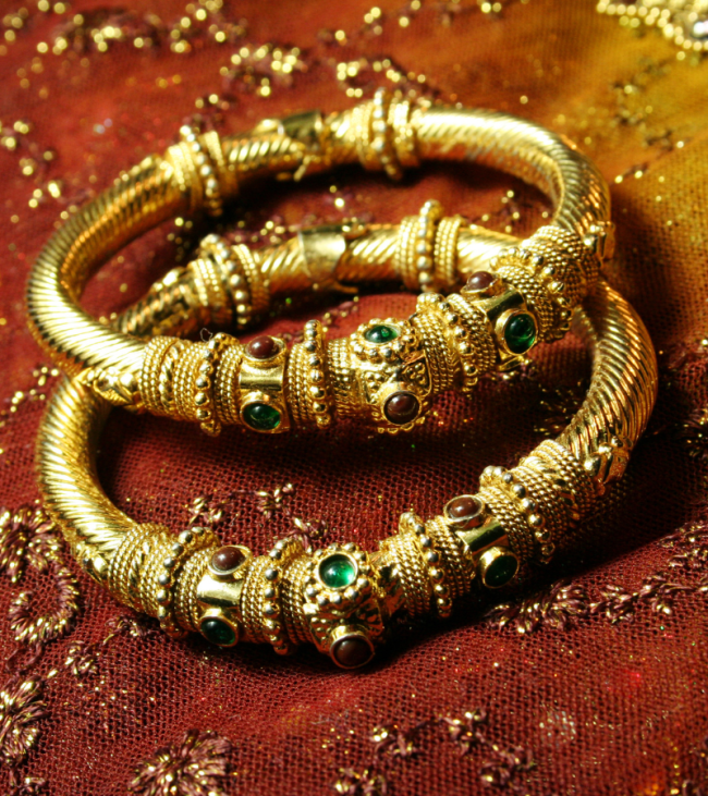 Heavy Designed Golden Bracelets