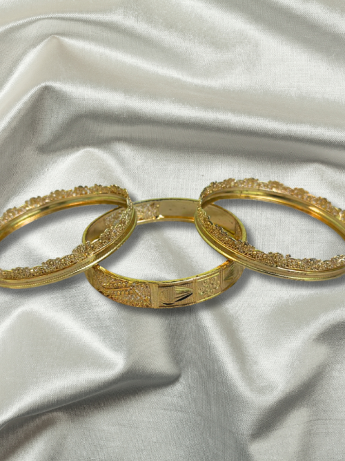 Triple Golden Bangle Set