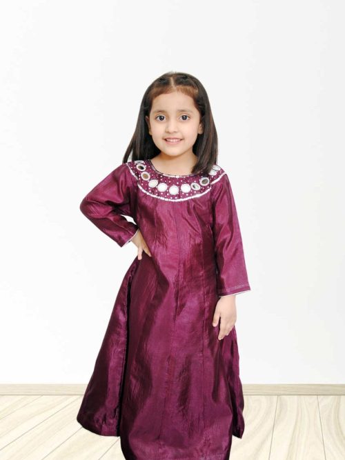 Plum Raw Silk Frock